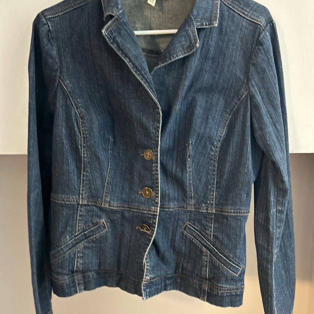 Stretchy Denim Blue Women's Jacket fitted